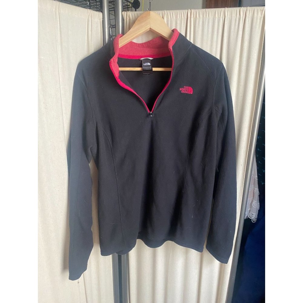 EUC The North Face Black & Pink Pullover Fleece Women's XL COZY COMFY